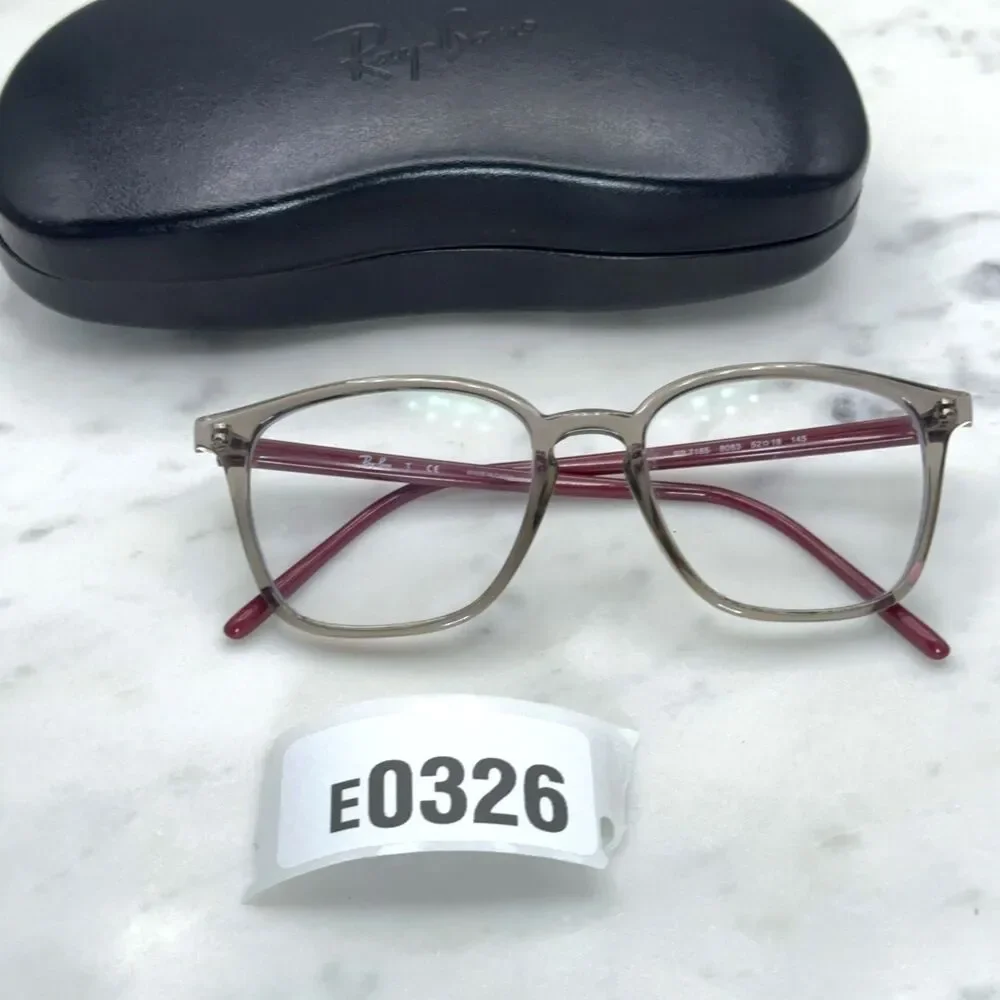 Ray Ban RB 7185 8083 Polished Transparent Grey Eyeglasses Frames Only 52-18-145